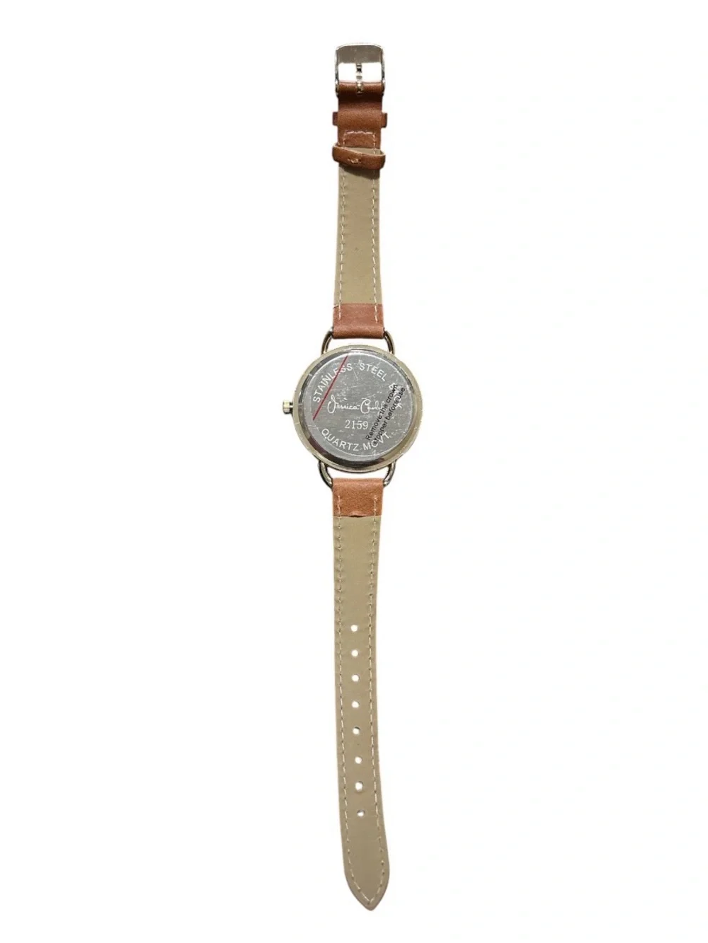 Classic Women's Brown Leather Strap Watch with Gold Accents